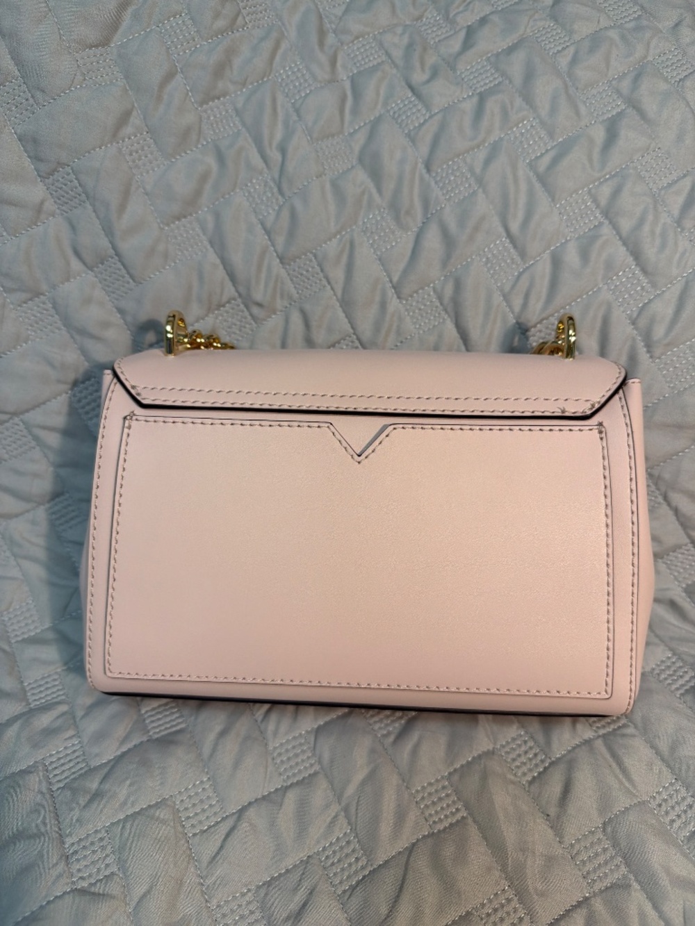 Michael Kors Blush Pink Leather Chain Crossbody Shoulder Bag Gold Hardware - Picture 2 of 6